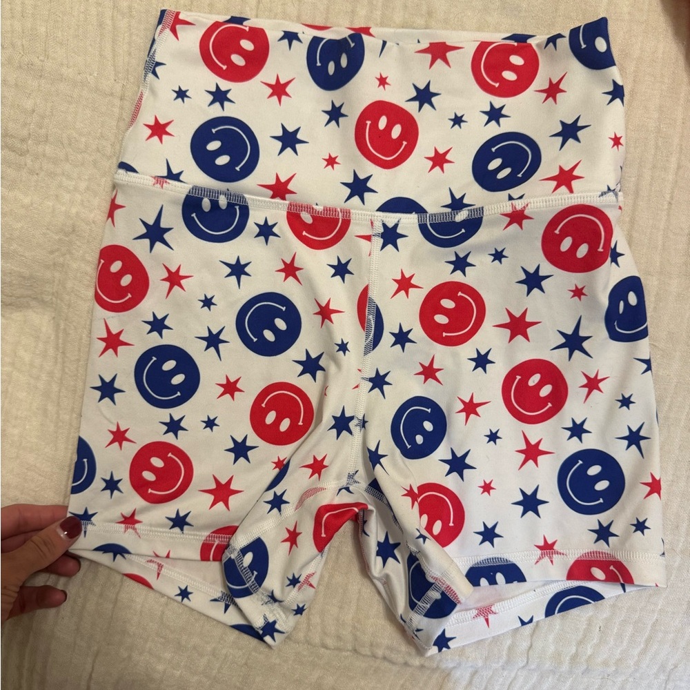Fleo Red and Blue Smiley Star Shorts